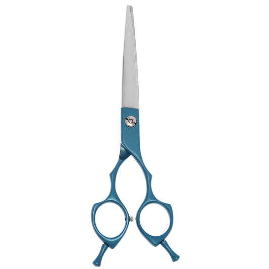 6.5" Blue Straight Asian Fusion Grooming Shears