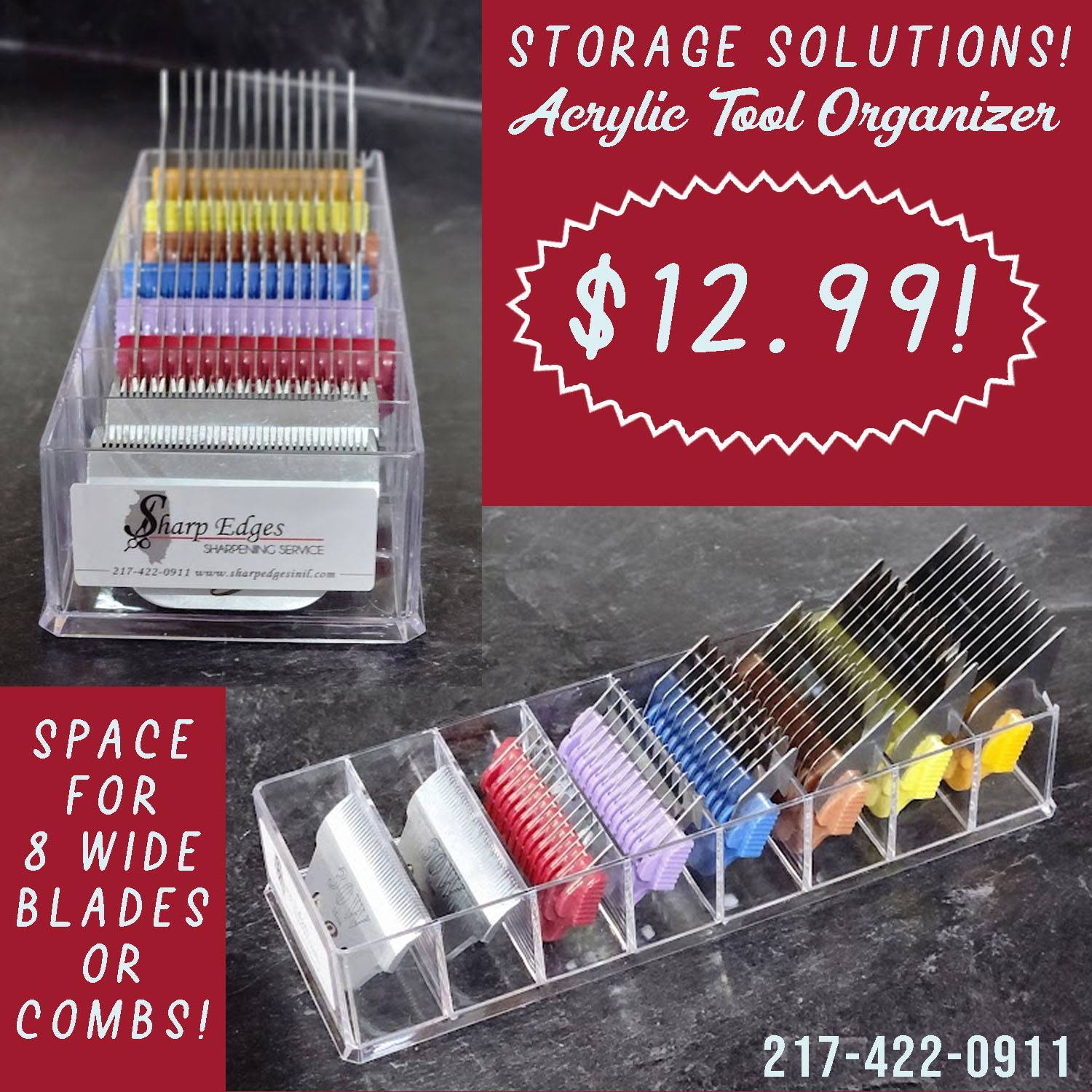 GSH Acrylic Wide Blade/Comb Organizer – Sharp Edges Illinois